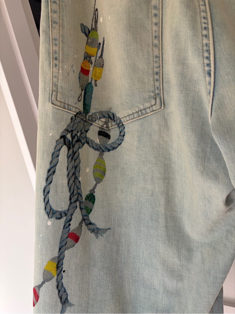 Anthropologie Pilcro Hand‑Painted Nautical Jeans – Size 31 - Picture 4 of 8